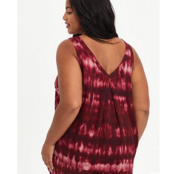 Torrid Tank - Crinkle Gauze Tie Dye Wine NWT 2 - Picture 2 of 10